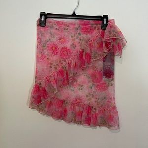 Floral swim skirt cover up